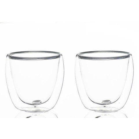 Conjunto 2 Copos de Café Chá Parede Dupla 80ml Borossilicato
