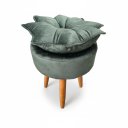 Ver imagem 4 de Puff Decorativo para Sala de Estar Pétala - Élpis Móveis - Veludo Verde