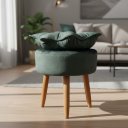 Ver imagem 1 de Puff Decorativo para Sala de Estar Pétala - Élpis Móveis - Veludo Verde