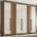Ver imagem 2 de Guarda Roupa Casal 6 Portas Norton Nature/off White - Móveis Henn