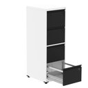 Ver imagem 2 de Armário de Arquivo Oficio 4 Gavetas Pandin 47 Cm (larg) Aço Branco C/ Frente Gaveta Preta C/ Chave