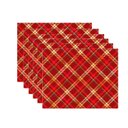 Ver imagem 1 de Kit Jogo Americano Natal Xadrez Vermelho/dourado - 6 Peças