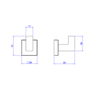 Ver imagem 2 de Cabide Quadratta Deca Gold Matte 2060.gl83.mt