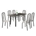 Ver imagem 2 de Conjunto Sala de Jantar com 6 Cadeiras Lívia Preto/Arabesco