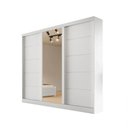 Ver imagem 1 de Guarda-roupa Solteiro Espelho 4 Gavetas 2,21m Capri Bianchi