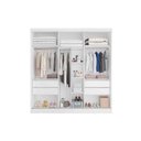 Ver imagem 2 de Guarda-roupa Solteiro Espelho 4 Gavetas 2,21m Capri Bianchi