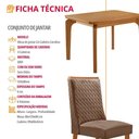Ver imagem 2 de Mesa de Jantar Liz 4 Lugares Retangular MDF 120cm Capuccino com Cadeiras Carolina Moderna