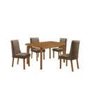 Ver imagem 3 de Mesa de Jantar Liz 4 Lugares Retangular MDF 120cm Capuccino com Cadeiras Carolina Moderna