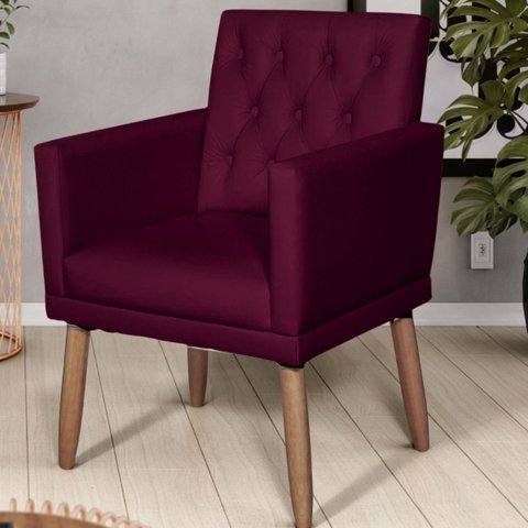Poltrona Decorativa Capitone Corino para Recepção - Moblan Decor:Bôrdo