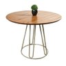 Mesa de Jantar Rubi Cinamono com Base de Metal Champanhe - 1