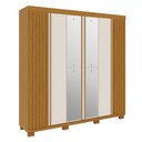 Ver imagem 2 de Guarda-roupa Casal Eliza 6 Portas 6 Gavetas com Espelho 100% Mdf Cinamomo/off White - Acp Móveis