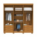 Ver imagem 3 de Guarda-roupa Casal Eliza 6 Portas 6 Gavetas com Espelho 100% Mdf Cinamomo/off White - Acp Móveis