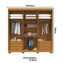 Ver imagem 4 de Guarda-roupa Casal Eliza 6 Portas 6 Gavetas com Espelho 100% Mdf Cinamomo/off White - Acp Móveis