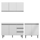 Ver imagem 1 de Cozinha 03pçs Aéreo 120cm Balcão Pia e Cooktop Branco