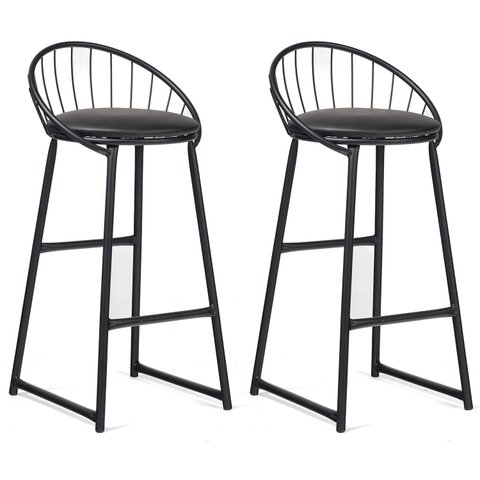 Banqueta Industrial Aço Preta – Gourmet, Varanda, Living – Banqueta Shell Kit 2