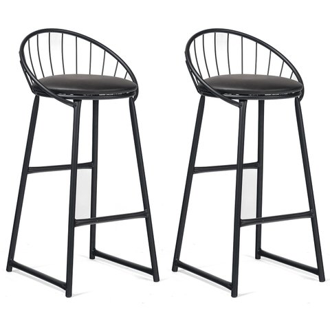 Banqueta Industrial Aço Preta – Gourmet, Varanda, Living – Banqueta Shell Kit 2