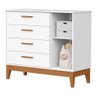 Cômoda Infantil Flip 1 Porta e 4 Gavetas Branco Fosco - Reller Móveis - 3