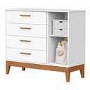 Ver imagem 3 de Cômoda Infantil Flip 1 Porta e 4 Gavetas Branco Fosco - Reller Móveis