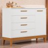 Cômoda Infantil Flip 1 Porta e 4 Gavetas Branco Fosco - Reller Móveis - 2
