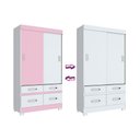 Ver imagem 2 de Guarda Roupas 2 Portas de Correr e 4 Gavetas Briz Be25 Branco/rosa - Henn