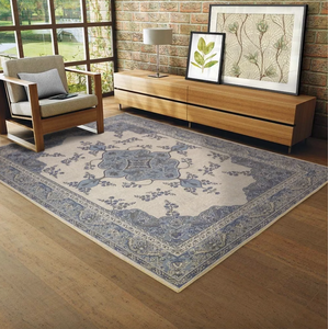 Tapete Sala Tabriz Azul 100x150 Cm Tipo Belga Persa Classico