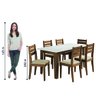 Conjunto Sala de Jantar Mesa Miami 1,60m 6 Cadeiras Dakar Cedro / Off White / Bege Dobuê - 6
