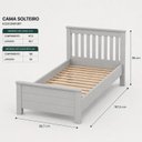 Ver imagem 3 de Cama de Solteiro de Madeira Maciça Ecoconfort Cinza