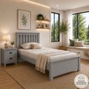 Ver imagem 1 de Cama de Solteiro de Madeira Maciça Ecoconfort Cinza
