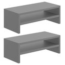 Ver imagem 1 de Kit 02 Suportes Stand Para Monitores Mesa Escritório Home Office Lap L03 Cinza - Lyam Lyam Decor