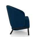 Ver imagem 7 de Kit 2 Poltronas Decorativa Sala de Estar Kenya Pés em Ferro Veludo Preto/azul G33 - Gran Belo