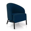 Ver imagem 6 de Kit 2 Poltronas Decorativa Sala de Estar Kenya Pés em Ferro Veludo Preto/azul G33 - Gran Belo