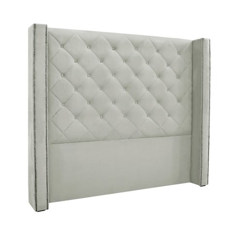 Cabeceira Cama Box Queen 160cm e Recamier Vicenza Veludo S04 - D'Rossi Prata
