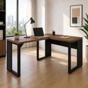 Ver imagem 1 de Mesa Escritório em L 120 cm X 150 cm Design Industrial F5 Office Cor:Nogal com Preto