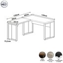 Ver imagem 3 de Mesa Escritório em L 120 cm X 150 cm Design Industrial F5 Office Cor:Nogal com Preto