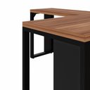 Ver imagem 7 de Mesa Escritório em L 120 cm X 150 cm Design Industrial F5 Office Cor:Nogal com Preto