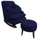Ver imagem 1 de Kit Amamentação com Balanço Suede Az Marinho - Dominic Decor Lille