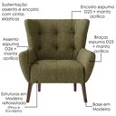 Ver imagem 5 de Poltrona Decorativa Malta Base Madeira Linho Color Trend Tca 307 Moll