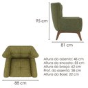 Ver imagem 3 de Poltrona Decorativa Malta Base Madeira Linho Color Trend Tca 307 Moll
