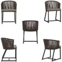 Ver imagem 5 de Mesa com 6 Cadeiras de Jantar Roma 120cm e Noronha em Alumínio Preto Corda Náutica Estofado 8 Trama
