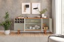 Ver imagem 4 de Buffet Duna 3 Portas 1 Gaveta e Adega Mv - Rei de Casa Off White/naturale