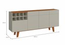 Ver imagem 2 de Buffet Duna 3 Portas 1 Gaveta e Adega Mv - Rei de Casa Off White/naturale