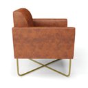 Ver imagem 6 de Poltrona Sala Decorativa Kit 2 Marisa Base X Industrial Dourada Sintético Pu D03 - D’Rossi