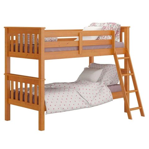 Beliche Solteiro Juvenil com Escada Móvel Joy P05 Mel Acetinado - Mpozenato