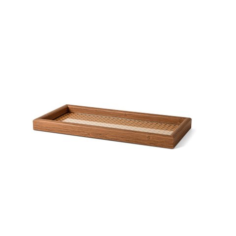 Bandeja Decorativa Retangular em MDF com Rattan 38cm 16752 Mart