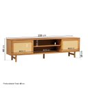 Ver imagem 4 de Rack para TV até 75 Polegadas 220cm em Madeira Maciça Porta Rattan Magna Cabecasamadeiraoriginals