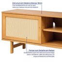 Ver imagem 6 de Rack para TV até 75 Polegadas 220cm em Madeira Maciça Porta Rattan Magna Cabecasamadeiraoriginals