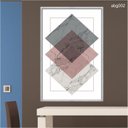 Ver imagem 1 de Quadro Decorativo - Abstrato Geometrico Abg002 Vidro com Impressão Uv - 80x60cm