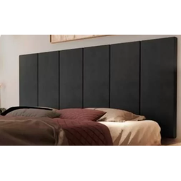 Cabeceira Cama Casal Suede 1.40-Preto - 2