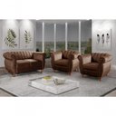 Ver imagem 2 de Sofá Realeza 4 Lugares Fixo 260cm Marrom Veludo Bella Decor com Estrutura em Madeira para Sala