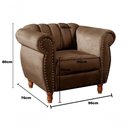 Ver imagem 7 de Sofá Realeza 4 Lugares Fixo 260cm Marrom Veludo Bella Decor com Estrutura em Madeira para Sala